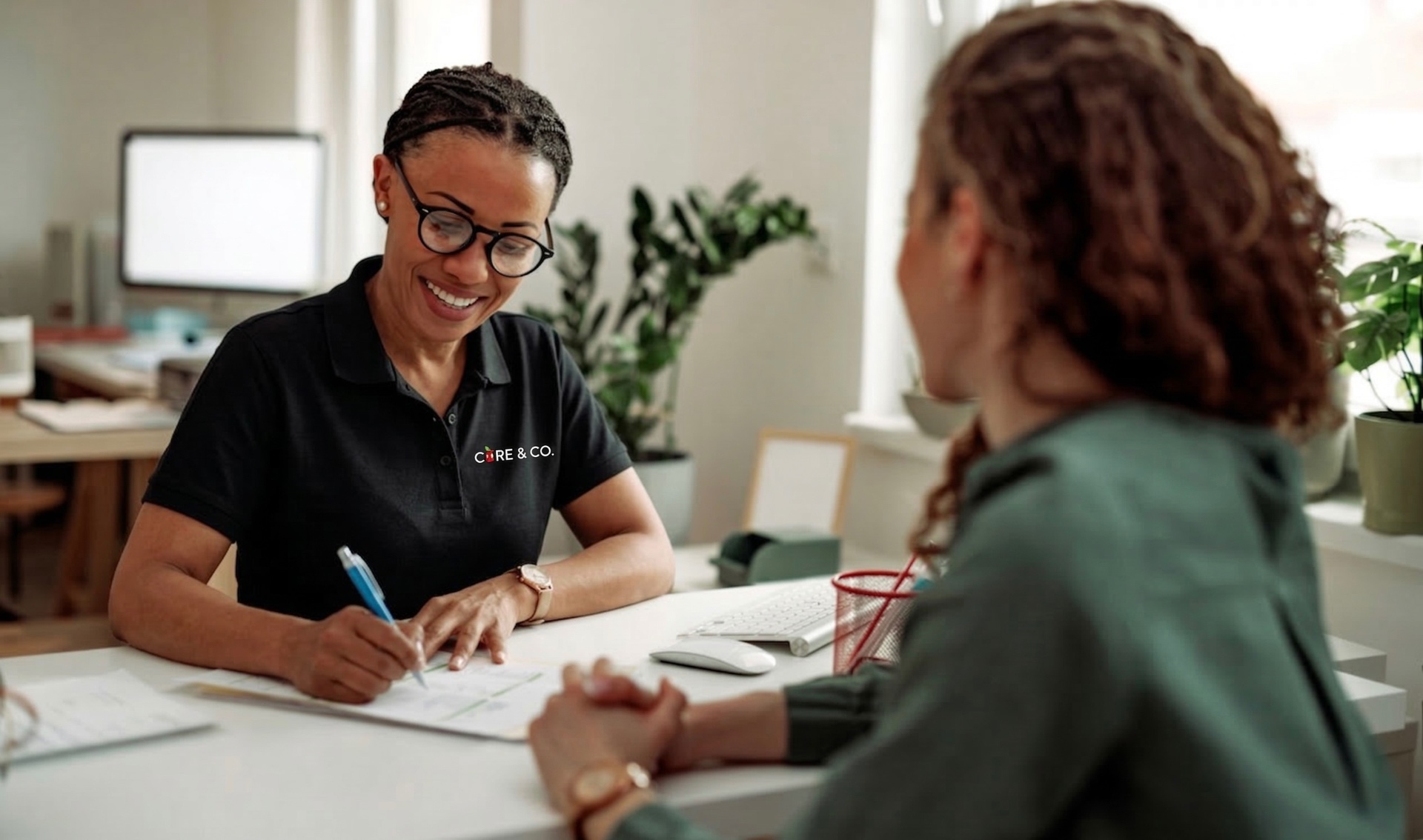 Professional consultation at a desk